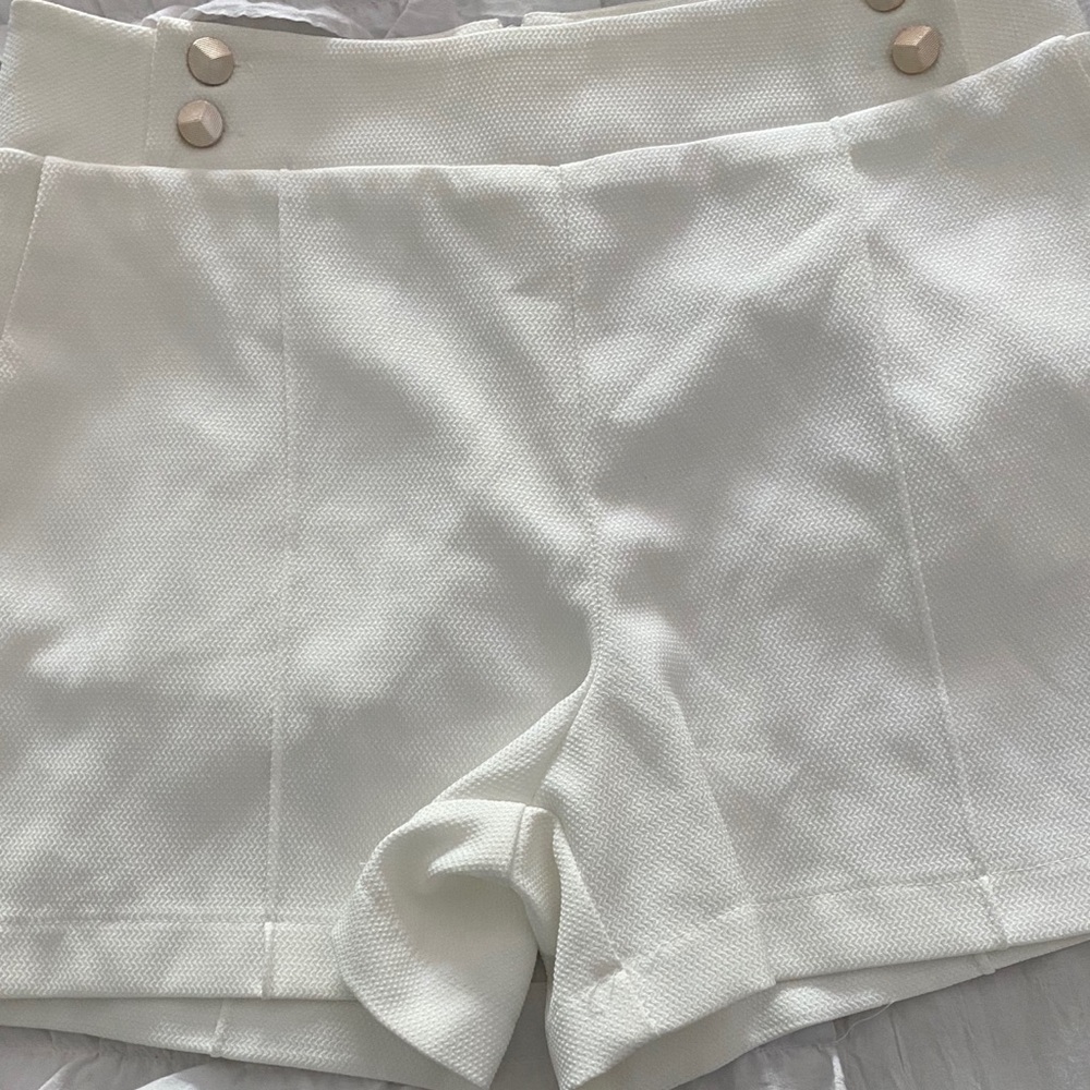 White thin summer shorts